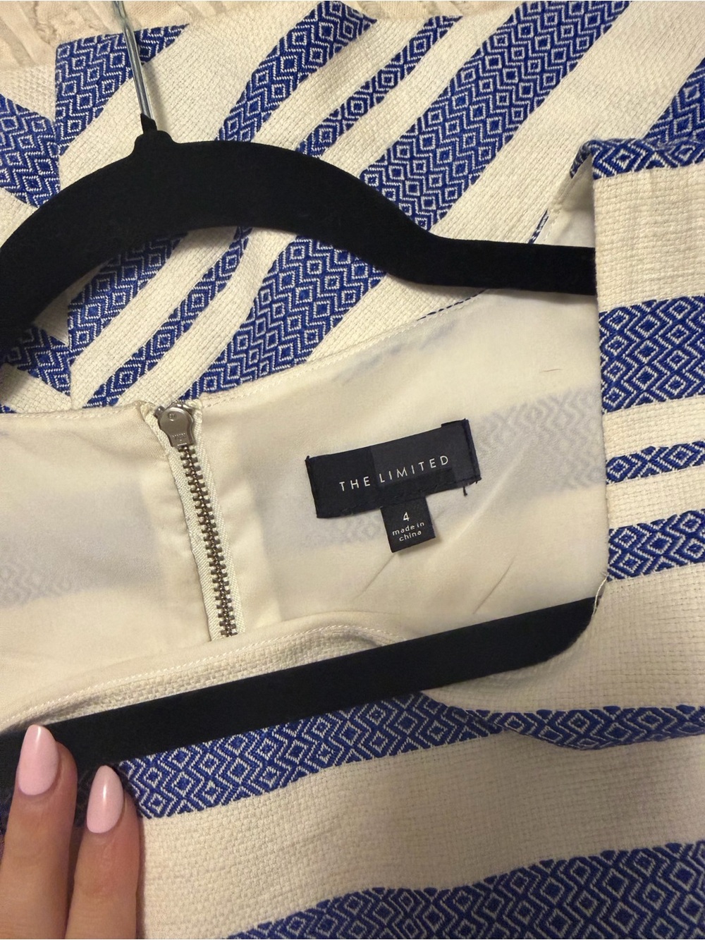 The Limited Navy and White Striped Sleeveless Mini Dress - Picture 3 of 3